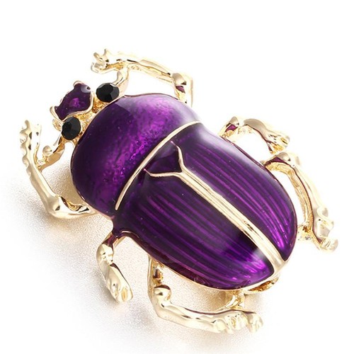 Vintage Jewelry Insect Beetle Brooches for Women Kids Enamel Green Purple Animal - Picture 2 of 12
