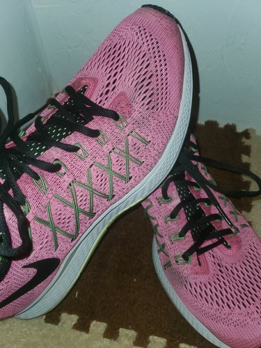 Nike Air Zoom Pegasus 32 Womens 11 Running Sneakers Pink Black Shoes 749344-600 - Picture 2 of 10