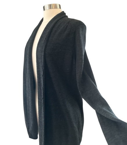 The GAP Cardigan Womens Small 100% Wool Gray Long sleeve Shawl Collar Cozy Open - Picture 11 of 14