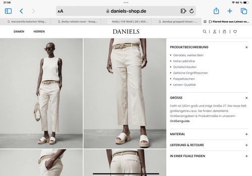 Dondup, Damen Chino, Modell Ariel, Cropped, Leinen, Size 38, Beige - Bild 20 von 24