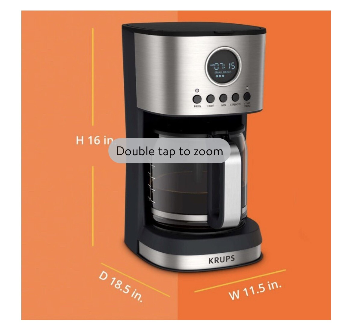 KRUPS ESSENTIAL BREWER 12 Cup Programmable Filter Coffee Maker EC771D50 New
