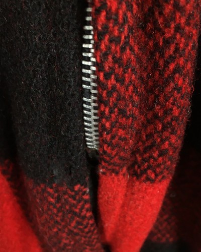 Abrigo forrado acolchado vintage de lana Mackinaw rojo búfalo a cuadros granero para hombre talla mediana - Imagen 7 de 13
