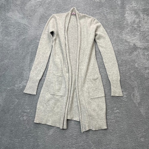 Calypso St Barths Sweater Womens Extra Small Gray Cashmere Cardigan Open Front