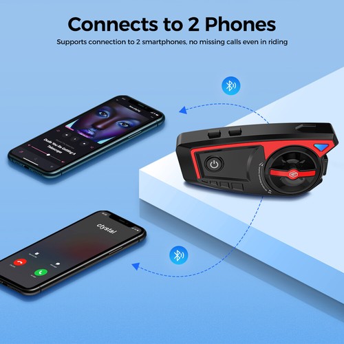 Bluetooth5.3+EDR Motorcycle Helmet Headset Waterproof Headphone Noise Reducation - Picture 6 of 13