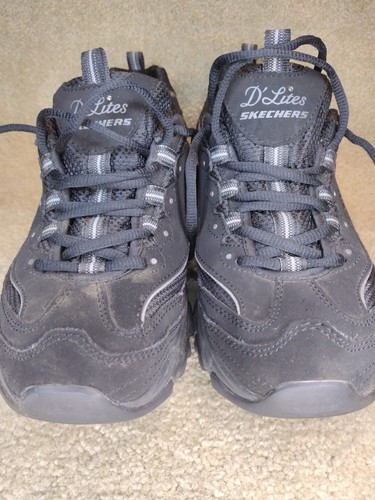 Skechers Women D Lites 11930EW Black Running Shoes Sneakers Size 8 Wide - Picture 12 of 12