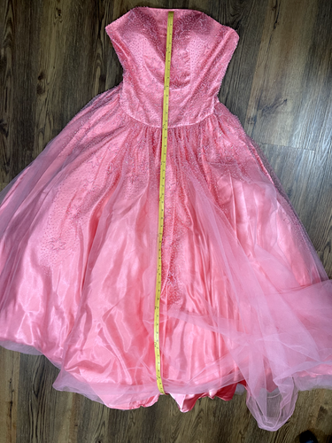 Alyce Designs Ball Gown Strapless Beaded Pink Tulle Quinceanera Sweet 16 Prom 6 - Picture 9 of 12