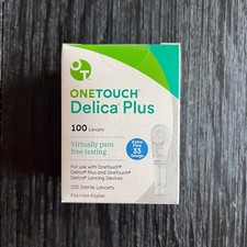 NEW OneTouch Delica Plus Extra Fine 33 Gauge Lancets 100 Count