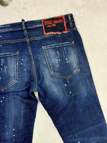 Dsquared2 Tidy Biker Jeans Denim Pants Distressed Dark Blue size 52 / W36 x L32 - Picture 14 of 24