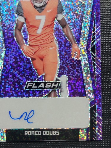 Romeo Doubs 2022 Leaf Flash Purple Shimmer Autograph  Football Card 11/20 BA-RD1 - Picture 5 of 10