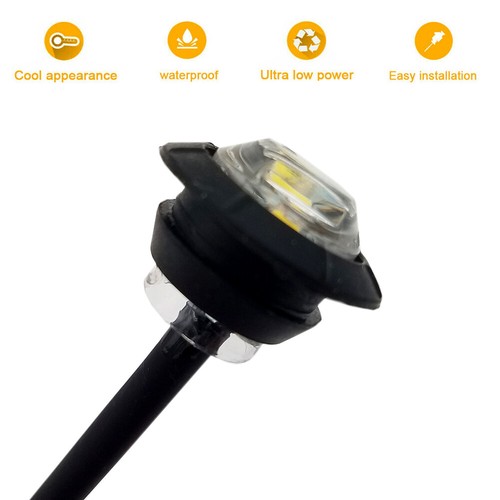 10Pcs White Round 3/4'' LED Bullet Light Boat Truck Clearance Indicator Lights - Bild 7 von 10