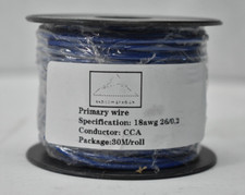Blue 18 AWG 26/.2 Specification Primary Wire Cable CCA Conductor 30m Roll