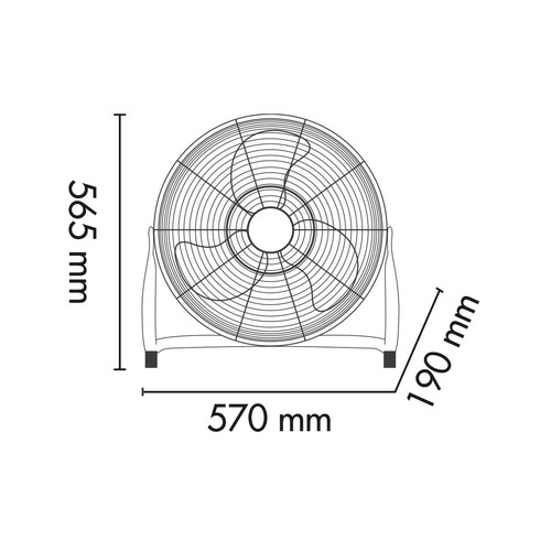 Großer Tischventilator ARGO schwarz mit Flügeln 50 cm SUPER LEISTUNGSSTARK 3 Geschwindigkeiten - Bild 10 von 10
