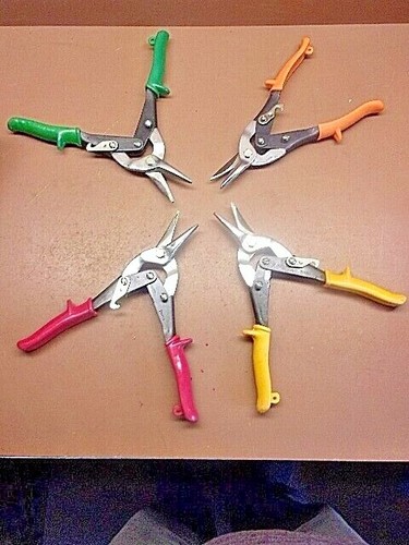 Lot of 4 CAL-HAWK Aviation Tin Snips Sheet Metal Straight Cut 4 for 1 Money LQQK - Picture 3 of 7
