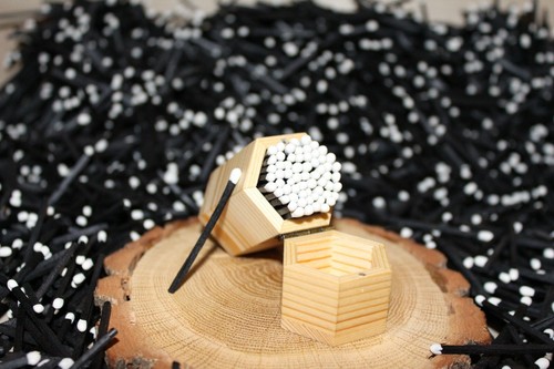 500pcs white tipped party weddings candle jar crafts matches. Black sticks 1.95" - Picture 9 of 12
