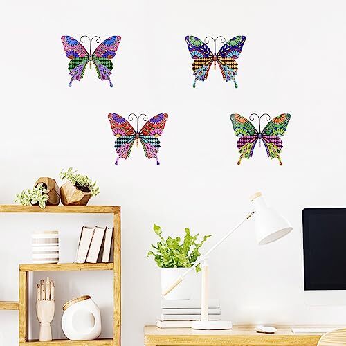 Mtbkeltics 4 Pcs Metal Butterfly Wall Decor, 9.8 inch Outdoor Fence Wall Art - Bild 4 von 7