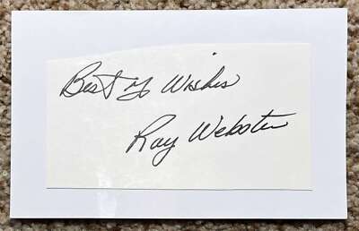 Ray Webster signed cut - Indians Red Sox debut 1959