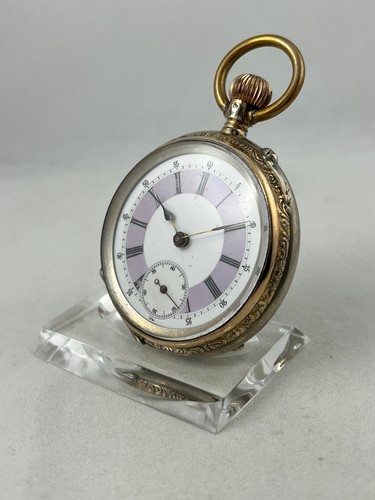 Taschenuhr J. Roth & Cie. Handaufzug aus Silber mit Zwiebelkrone, defekt - Bild 3 von 6