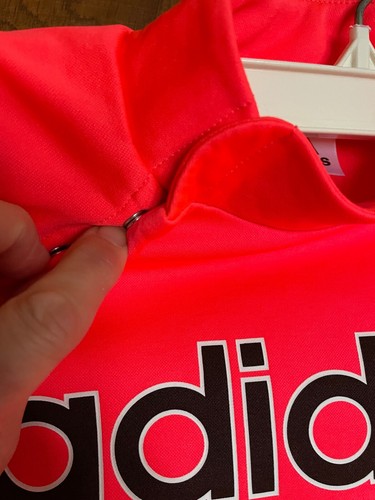 ADIDAS Size 5 Hot Orange Girls Pullover Top Shirt Sweatshirt - Picture 4 of 7