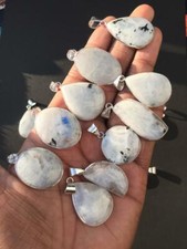 Ethnic Moonstone Gemstone 925 Sterling Silver Plated 1Pcs Pendants Lot Jewelry