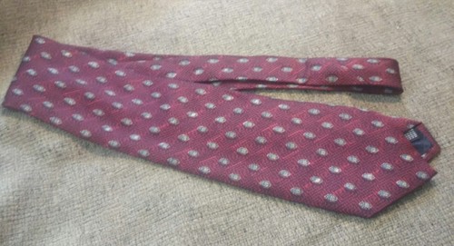 MENS BETTINI TIE 100% SILK HAND MADE IN ITALY RED BLACK GOLD BLUE GEOMETRIC - Bild 3 von 5