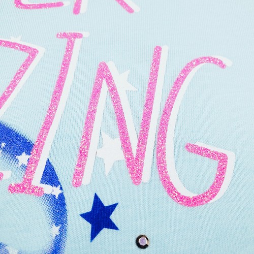 L 10-12 Wonder Nature Light Aqua Blue Glitter MER~MAZING Mermaid Tail T-Shirt - Picture 3 of 10