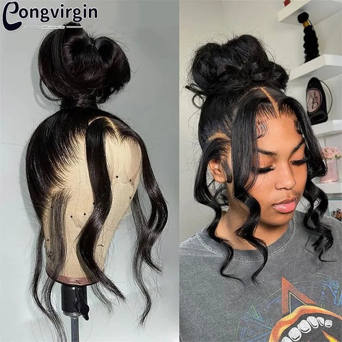 Lace Frontal Wig Human Hair Preplucked Body Wave 13x4 13x6 Transparent Lace Wigs - Bild 2 von 6