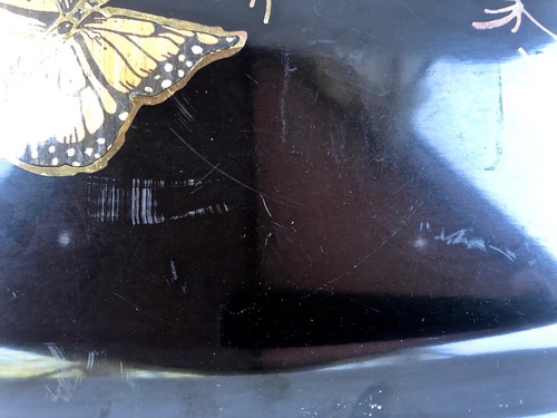 vintage Couroc of Monterey Inlaid Monarch Butterflies serving tray - Picture 3 of 6