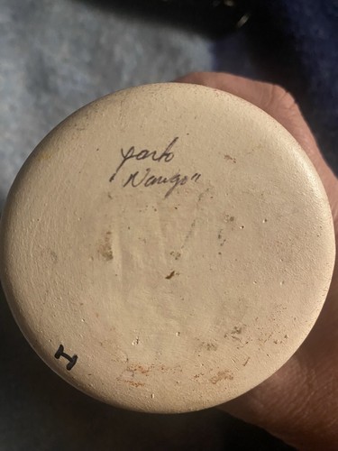 Stoneware Pottery Bud Vase With Hieroglyphics, Signed by  Parlo Naugo, 6.6” Tall - Picture 6 of 11