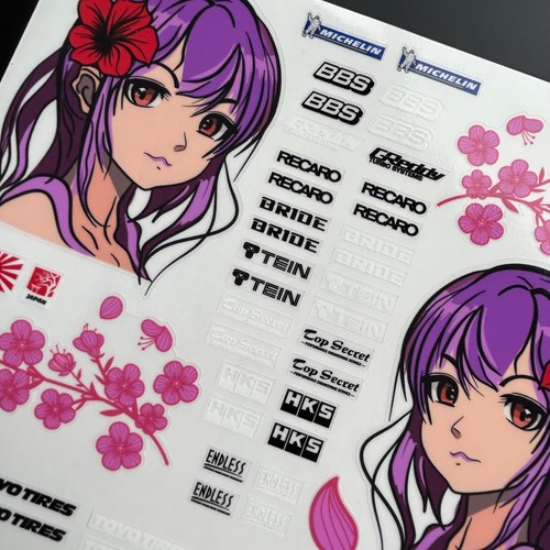 RC 10th 1:10 scale JAPANESE ITASHA drift anime manga stickers decals set 1 - Picture 6 of 6