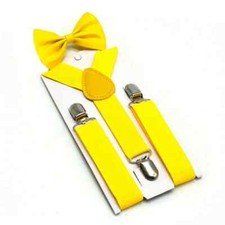 Boys' Suspenders and Bow Tie Set Y Back Adjustable Elastic