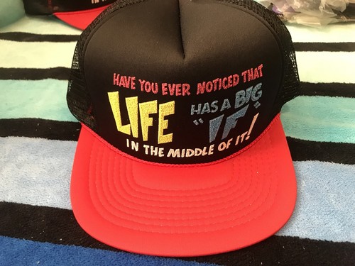Nuevo de Colección Life Has a Big If in Middle of It Novedad Camionero Malla/Espuma Snapback Sombrero - Imagen 8 de 8