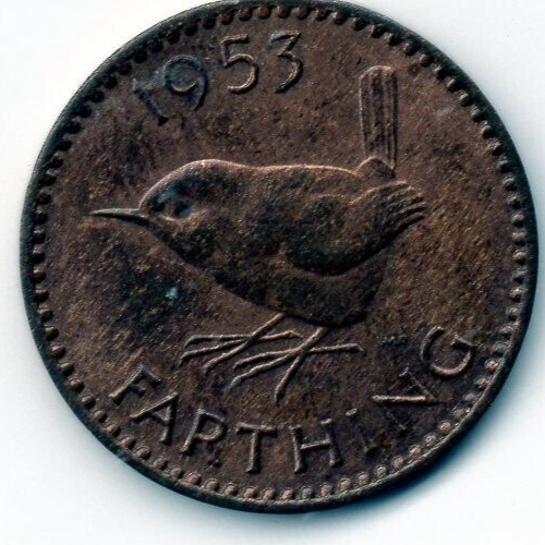 1953 Farthing  Queen Elizabeth II  FARTHING COIN collectors GREAT BRITAIN.
