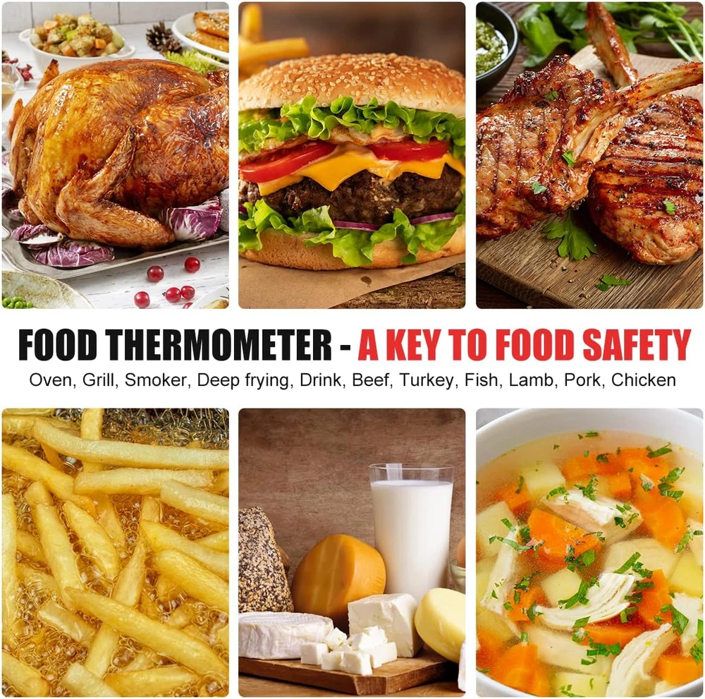 Meat Thermometer for Grill and Cooking, Waterproof Ultra Fast Meat Thermometer w