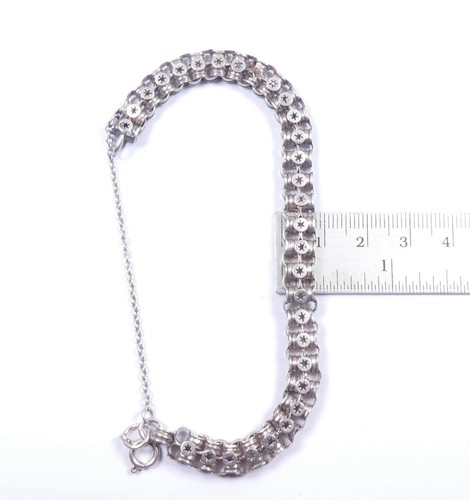 Antique Victorian Star Bracelet 925 Sterling Silver 6.8g - Picture 9 of 11