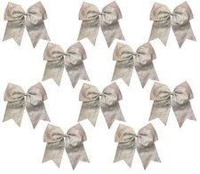 10 Chixx Full Rhinestone Bulk Lot Wholesale Bundle Cheer Dance Bows- Medium Gray
