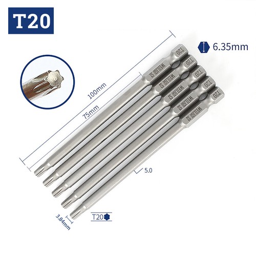 75-150mm Long Reach Torx Star Hex Security Bit Set Tamper Proof Screwdriver Bits - Picture 33 of 42