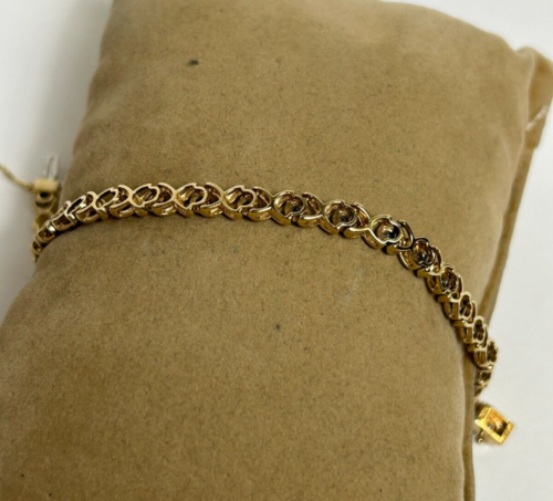 ELEGANTES 10K GELBGOLD 1/4 Karat DIAMANT XO TENNISARMBAND 7" - Bild 12 von 14