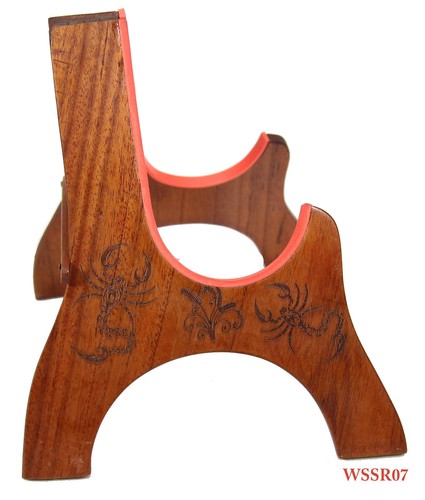 Solid Mahogany Laser Picture Wood Stand For 21" Soprano Ukulele Violin WSSR01-07 - Picture 26 of 29