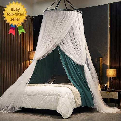 Luxurious Bed Canopy for Girls & Adults, Large Elegant Double Layer Bed Curtain - Picture 11 of 12