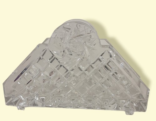 Unusual Star of David pressed leaded glass Crystal Napkin Holder and vase. - Picture 8 of 14