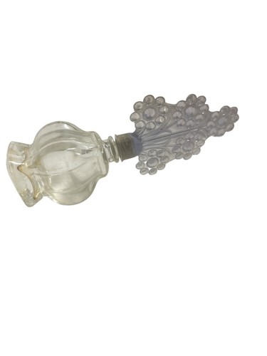 Botella de perfume Art Deco vintage con tapa de plástico floral púrpura - Imagen 2 de 3