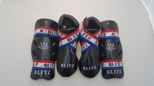 Blitz Sports Dipped Foam Foot Protectors and Shin Guards Black Blitz Sports Dipped Foam Foot Protectors and Shin Guards Black
