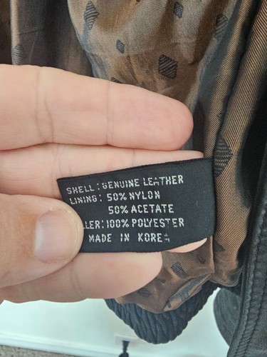 Bomber vintage da caccia corno classico pelle nera aviatore giacca uomo grande - Foto 4 di 7