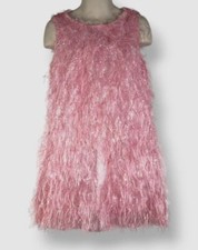 $220 Zoe LTD Kids Girl's Pink Pia Layered Feathered Dress Size 8