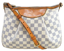 Auth Louis Vuitton Siracusa PM Crossbody Bag Azur Canvas N41113 LV 51615