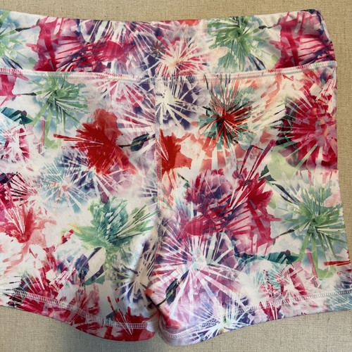 Athleta Girl chit chat Bike Shorts Size L/12, white/multi Color shorts - Picture 8 of 8