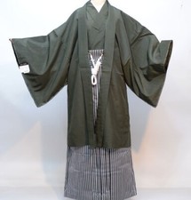 Men Kimono total set Haori Short jacket  robe, Hakama, Obi Sash, Jyuban F/A