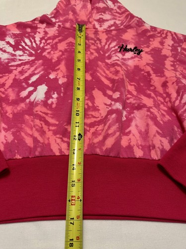 Hurley Hooded Sweatshirt Hoodie Girls Size Large Tie Dye Pink (B049) - Picture 3 of 9