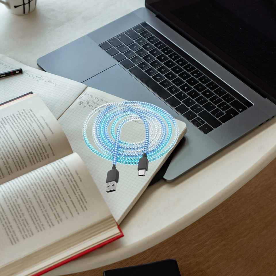 Charging Cable Protector Cord Covers for Cats Wire Wound Blue eBay