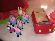 Peppa Pig Red Convertible W/12 Figures 2003 Jazwares As Is